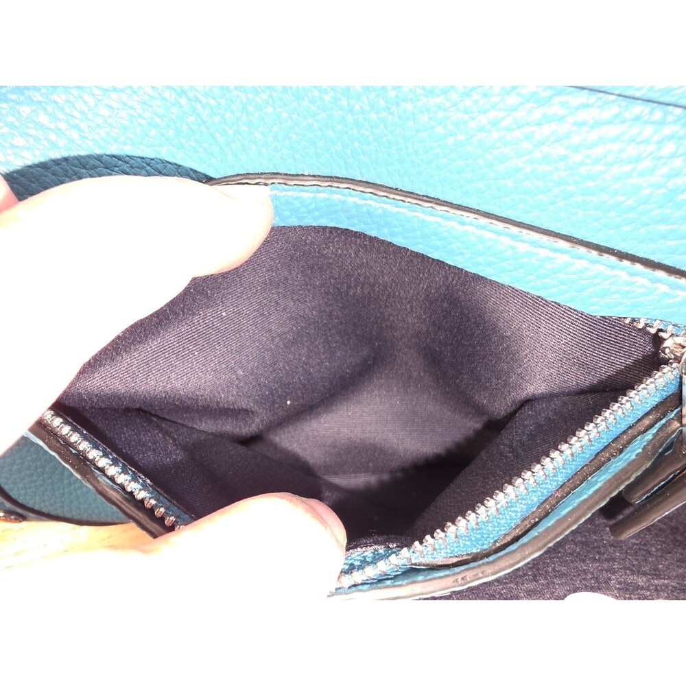 Coach Millie Satchel Pebbled Leather Turquoise Teal CE633 Excellent Condition - Picture 16 of 16